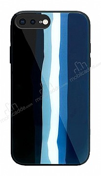 iPhone 7 Plus / 8 Plus Rainbow Glass Lacivert Silikon Klf