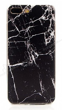 iPhone 7 Plus / 8 Plus Granit Grnml Siyah Silikon Klf