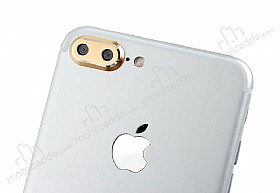 iPhone 7 Plus / 8 Plus Gold Metal Kamera Lensi Koruyucu