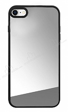 iPhone SE 2020 Aynal Silver Silikon Kenarl Rubber Klf