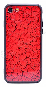 iPhone SE 2020 Marble Krmz Silikon Klf
