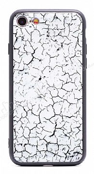 iPhone SE 2020 Marble Beyaz Silikon Klf