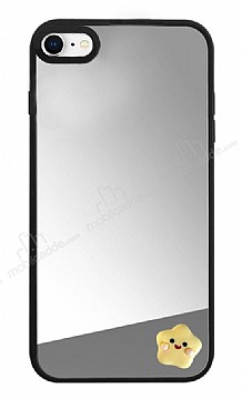 iPhone SE 2020 Yldz Figrl Aynal Silver Rubber Klf