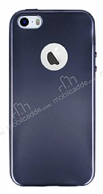 iPhone SE / 5 / 5S Metalik Siyah Silikon Klf