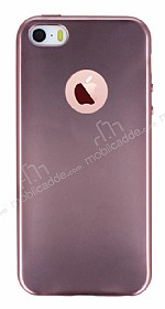 iPhone SE / 5 / 5S Metalik Pembe Silikon Klf