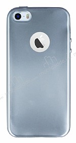 iPhone SE / 5 / 5S Metalik Silver Silikon Klf