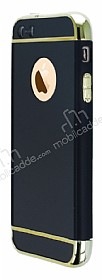 iPhone SE / 5 / 5S Siyah Kenarl Aynal Siyah Rubber Klf