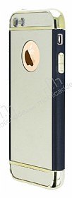 iPhone SE / 5 / 5S Siyah Kenarl Aynal Gold Rubber Klf