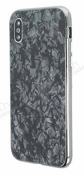 iPhone X / XS 360 Derece Koruma Desenli Manyetik Cam Siyah Klf