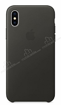 iPhone X / XS Orjinal Charcoal Gray Deri Klf