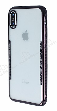 iPhone X / XS Siyah Kenarl effaf Silikon Klf