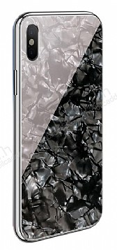 iPhone X / XS Granit Desenli Siyah Rubber Klf