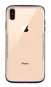 iPhone X / XS Gold Silikon Kenarl Cam Klf