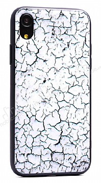 iPhone XR Marble Beyaz Silikon Klf