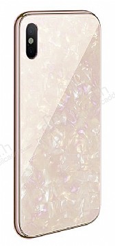 iPhone XS Max Granit Desenli Gold Rubber Klf