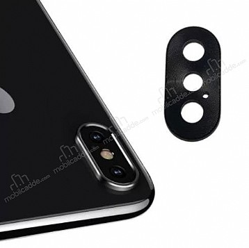 iPhone XS Max Siyah Metal Kamera Lensi Koruyucu