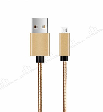 ivon Micro USB Gold Metal Kısa Data Kablosu 35cm
