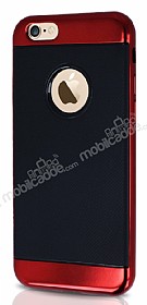 Joyroom Blade Series iPhone 6 Plus / 6S Plus Metalik Kenarl Krmz Silikon Klf