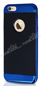 Joyroom Blade Series iPhone 6 Plus / 6S Plus Metalik Kenarl Mavi Silikon Klf