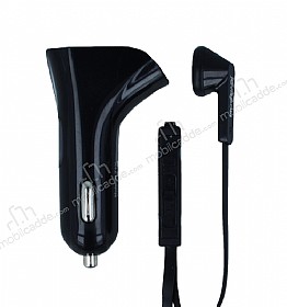 Joyroom ift USB Girili Ara Siyah arj Aleti ve Kulakii Kulaklk Seti