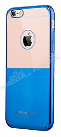 Joyroom iPhone 6 / 6S Metalik Mavi effaf Rubber Klf