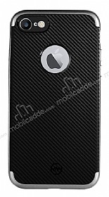 Joyroom iPhone 7 Dark Silver Kenarl Karbon Silikon Klf