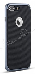 Joyroom iPhone 7 Plus Dark Silver Kenarl Karbon Silikon Klf