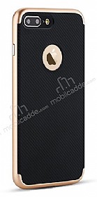 Joyroom iPhone 7 Plus Gold Kenarl Karbon Silikon Klf