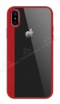 Joyroom Phantom iPhone X / XS Krmz Silikon Kenarl Rubber Klf