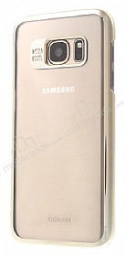 Joyroom Samsung Galaxy S7 Edge Metalik Gold Kenarl Kristal Klf