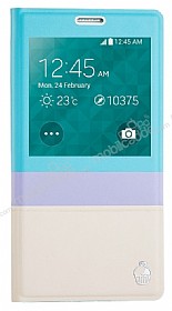 Joyroom Samsung i9600 Galaxy S5 Tiffany Uyku Modlu Pencereli Mor Deri Klf