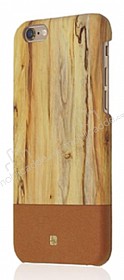 Just Must Wooden iPhone 6 Plus / 6S Plus Kahverengi Ahap Rubber Klf