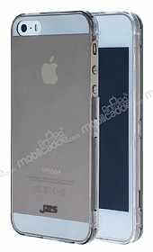JZZS iPhone SE / 5 / 5S Tam Koruma effaf Siyah Arka + effaf n Kristal Klf