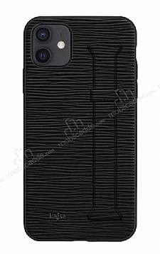 Kajsa Hand Strap iPhone 12 / 12 Pro Siyah Silikon Klf
