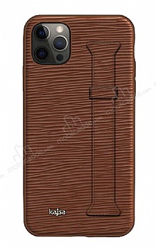 Kajsa Hand Strap iPhone 12 Pro Max Kahverengi Silikon Klf
