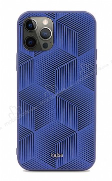 Kajsa iPhone 12 / 12 Pro 6.1 in Splendid 3D Cube Mavi Rubber Klf