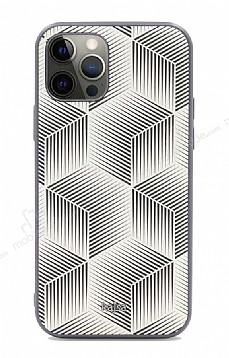 Kajsa iPhone 12 Pro Max 6.7 in Splendid 3D Cube Beyaz Rubber Klf