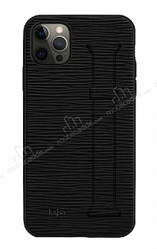 Kajsa Hand Strap iPhone 12 Pro Max Siyah Silikon Klf