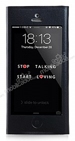 Kalaideng iPhone SE / 5 / 5S Lai Series Full Ekran Pencereli Siyah Klf