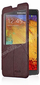 Kalaideng Samsung N9000 Galaxy Note 3 Oscar Pencereli nce Kapakl Bordo Deri Klf