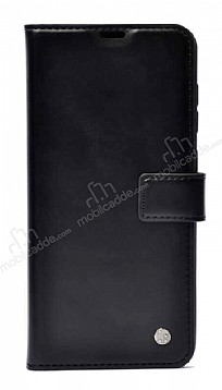 Kar Deluxe iPhone 14 Pro Czdanl Yan Kapakl Siyah Deri Klf