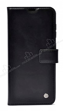 Kar Deluxe Samsung Galaxy M13 Czdanl Yan Kapakl Siyah Deri Klf