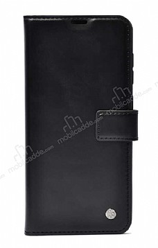Kar Deluxe Samsung Galaxy M33 Kapaklı Cüzdanlı Siyah Deri Kılıf