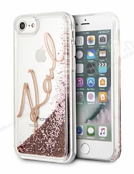 Karl Lagerfeld iPhone 7 / 8 Sulu Simli Rose Gold Rubber Klf