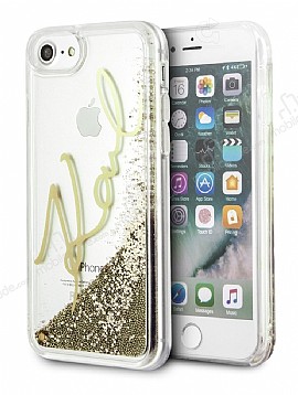 Karl Lagerfeld iPhone 7 / 8 Sulu Simli Gold Rubber Klf