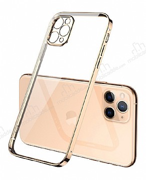 Keephone iPhone 13 Pro Kamera Korumal Mat Gold Rubber Klf