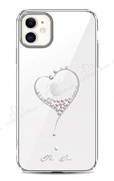 Kingxbar iPhone 12 / 12 Pro 6.1 in Swarovski Tal Kalpli Kristal Silver Klf