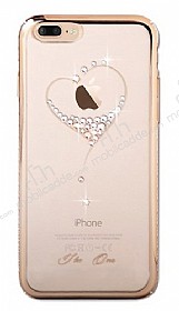 Kingxbar iPhone 7 Plus / 8 Plus Gold Kalpli Tal Kristal Klf