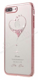Kingxbar iPhone 7 Plus / 8 Plus Rose Gold Kalpli Tal Kristal Klf