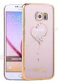 Kingxbar Samsung i9800 Galaxy S6 Kalp Tal Kristal Klf